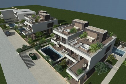 KONTESA 5; Moderna hiša dvojček z bazenom