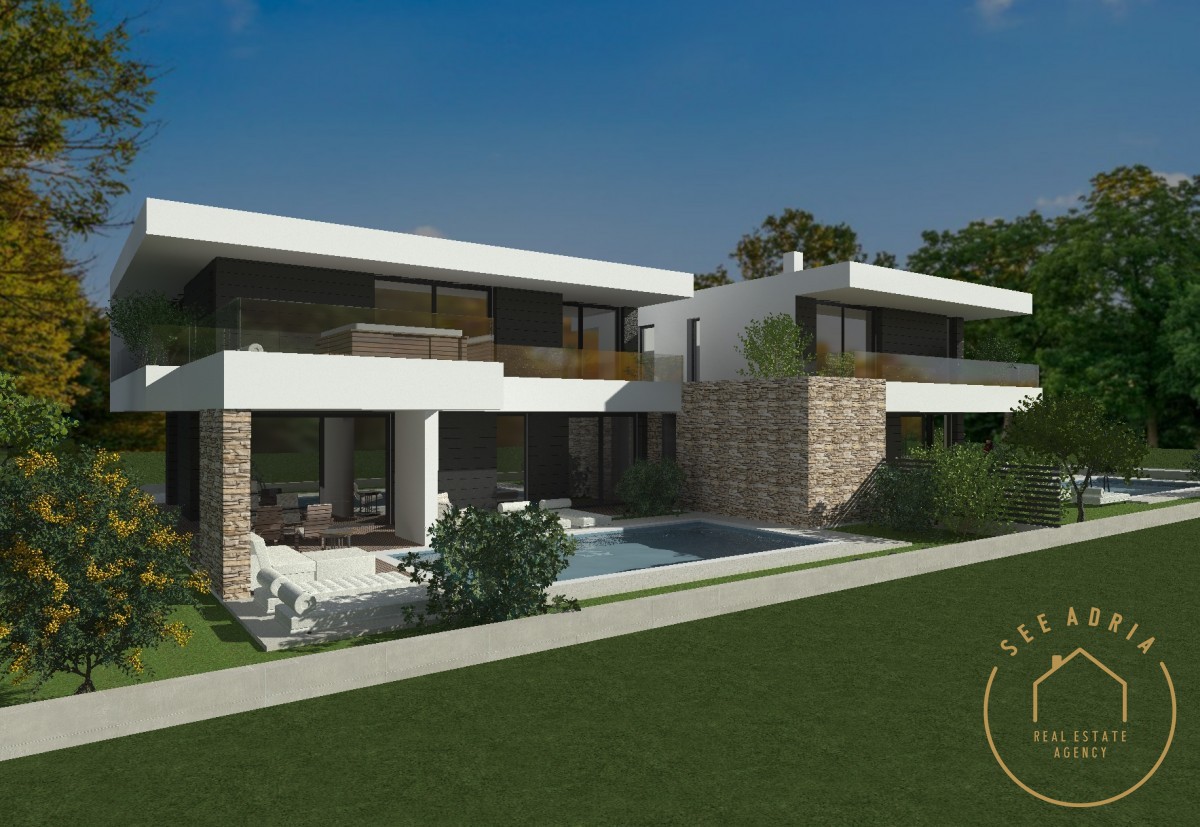 Modern semi-detached house with swimming pool, Novigrad - under construction
