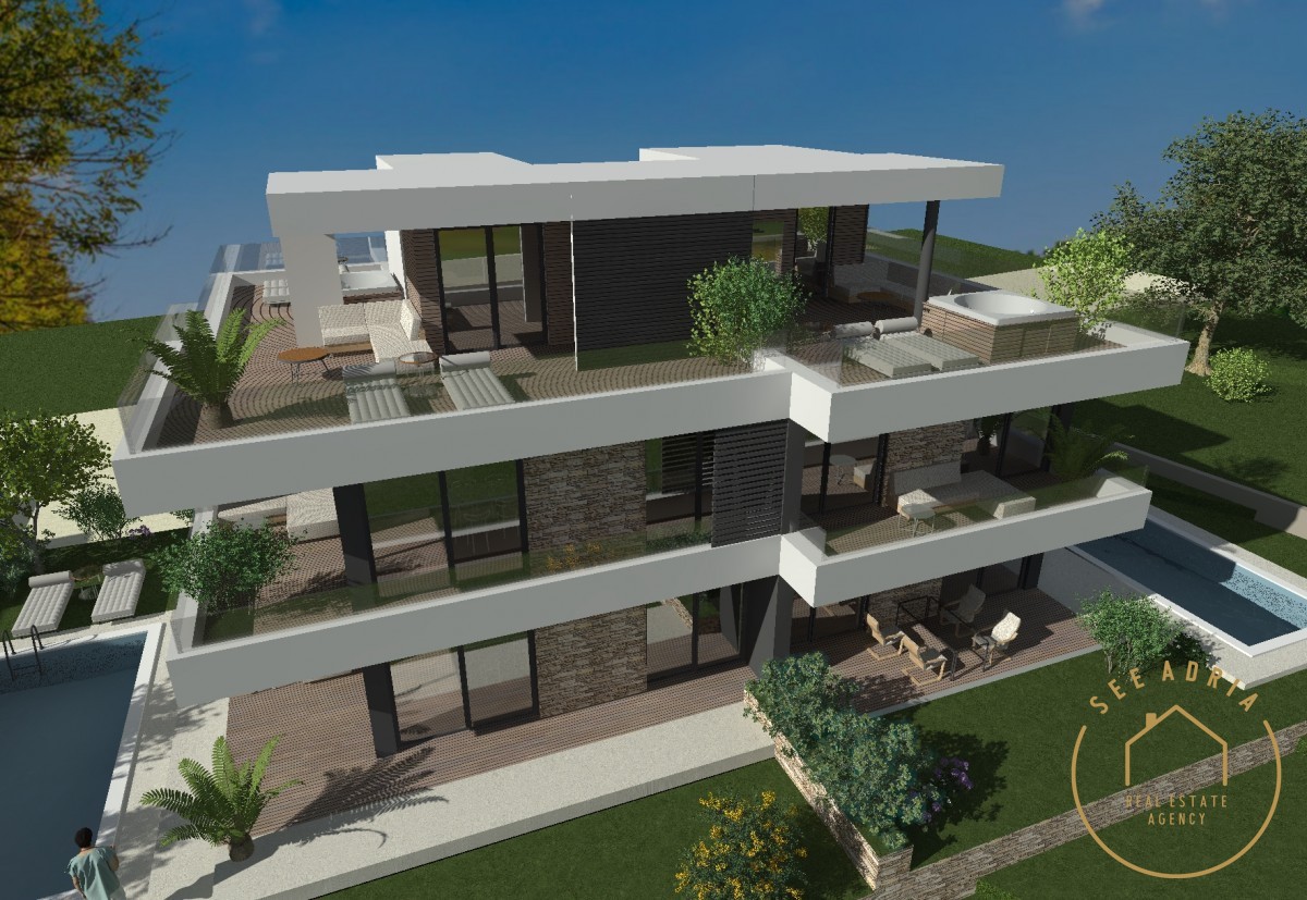 Apartment on the first floor with a roof terrace, Vabriga ( S4 ) - under construction
