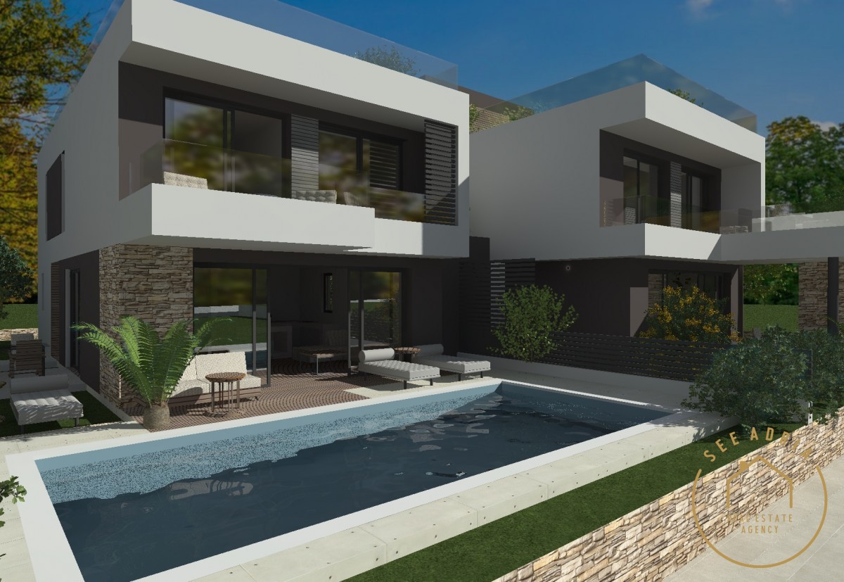 CONTESSA 5; Moderna vrstna hiša z bazenom - v fazi gradnje